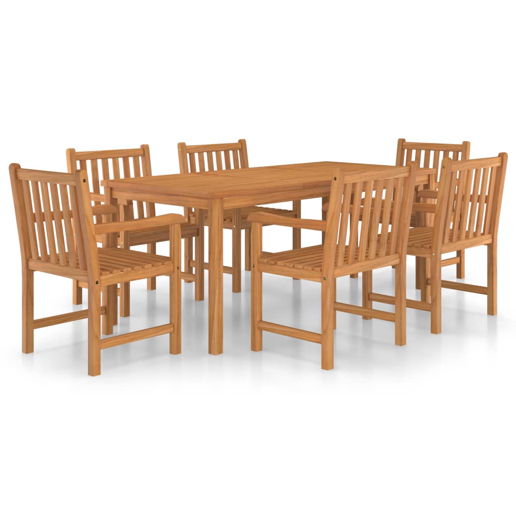 7 Piece Garden Dining Set 180x90 cm Solid Teak Wood