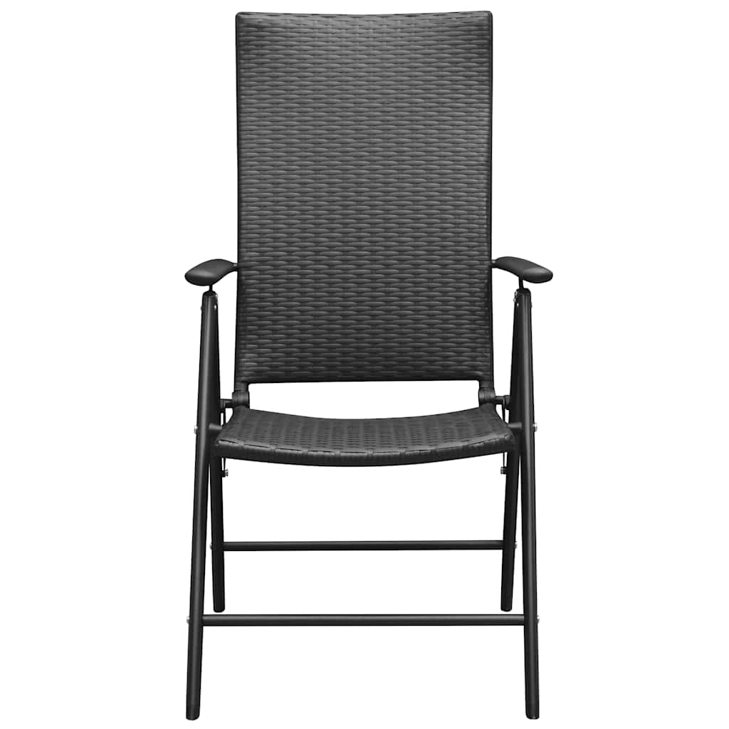7 Piece Garden Dining Set Black and Brown