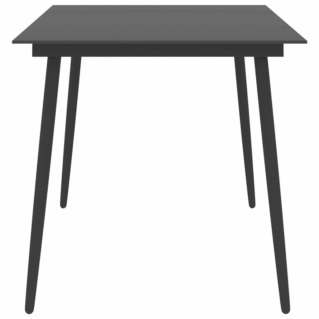 7 Piece Garden Dining Set Black and Brown