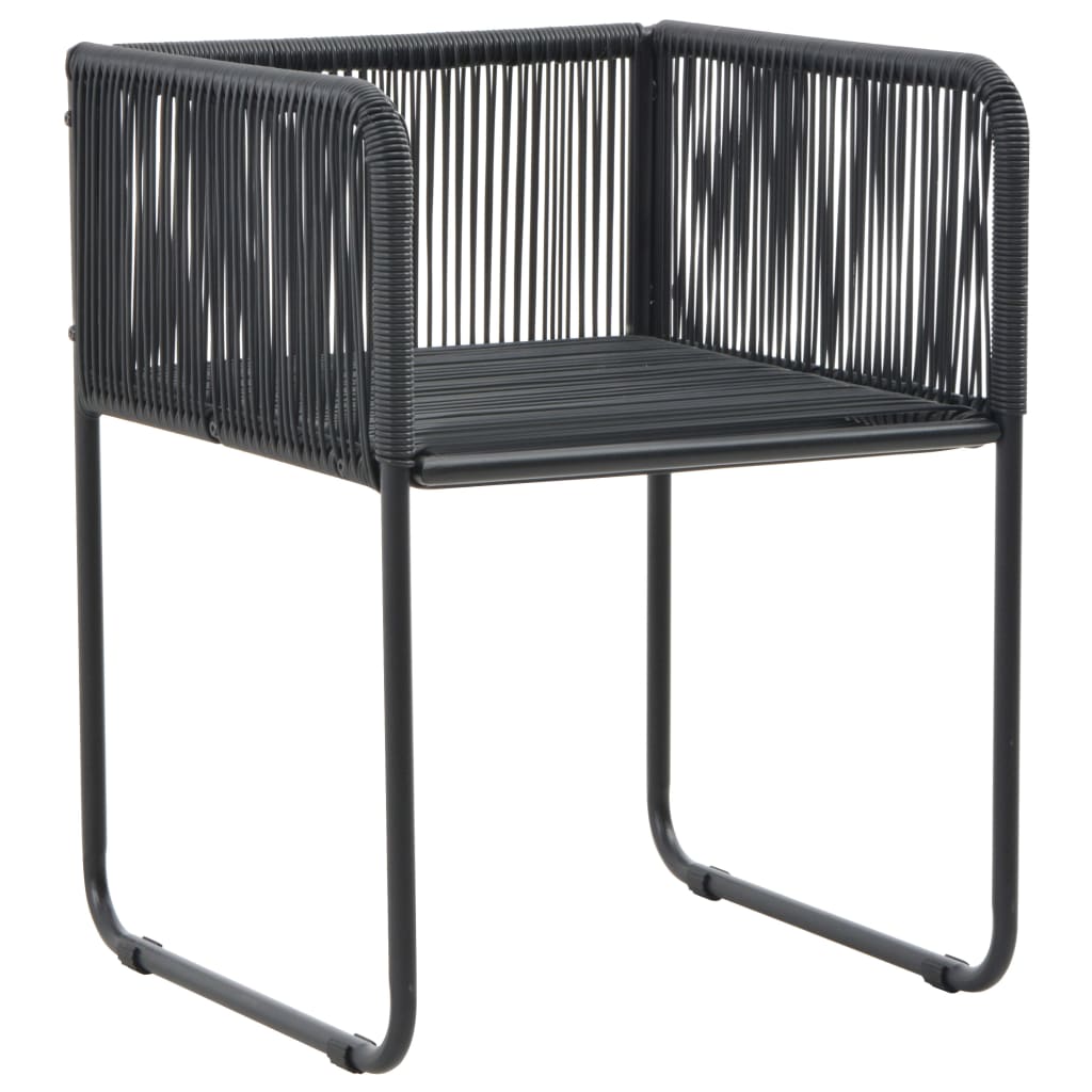 7 Piece Garden Dining Set PVC Rattan Black and Brown