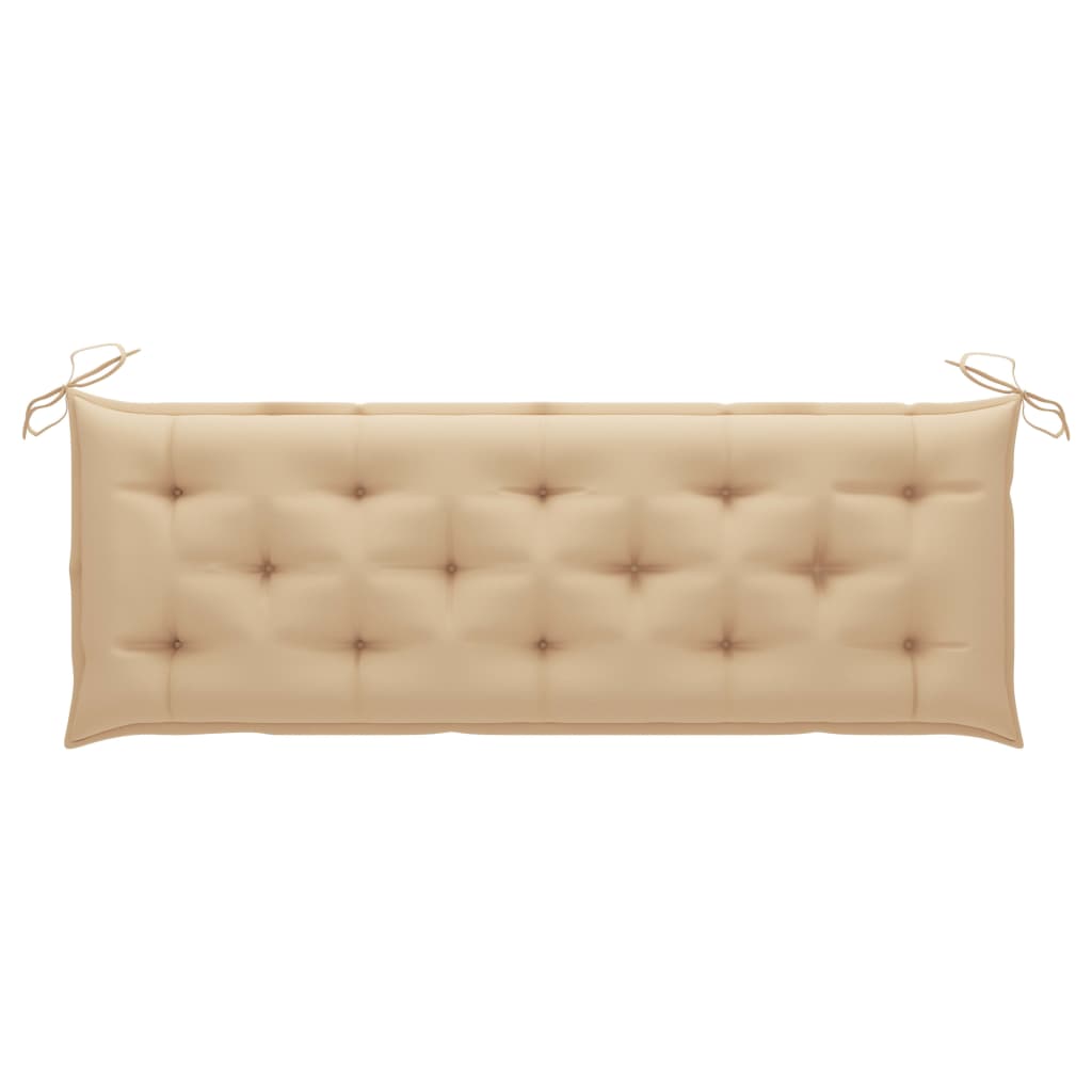 3-Seater Garden Bench with Cushion 150 cm Solid Eucalyptus Wood