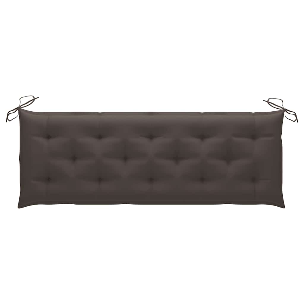 3-Seater Garden Bench with Cushion 150 cm Grey Eucalyptus Wood