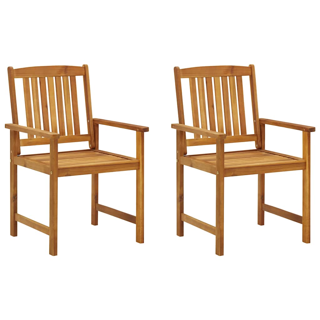 Garden Chairs with Cushions 2 pcs Solid Acacia Wood