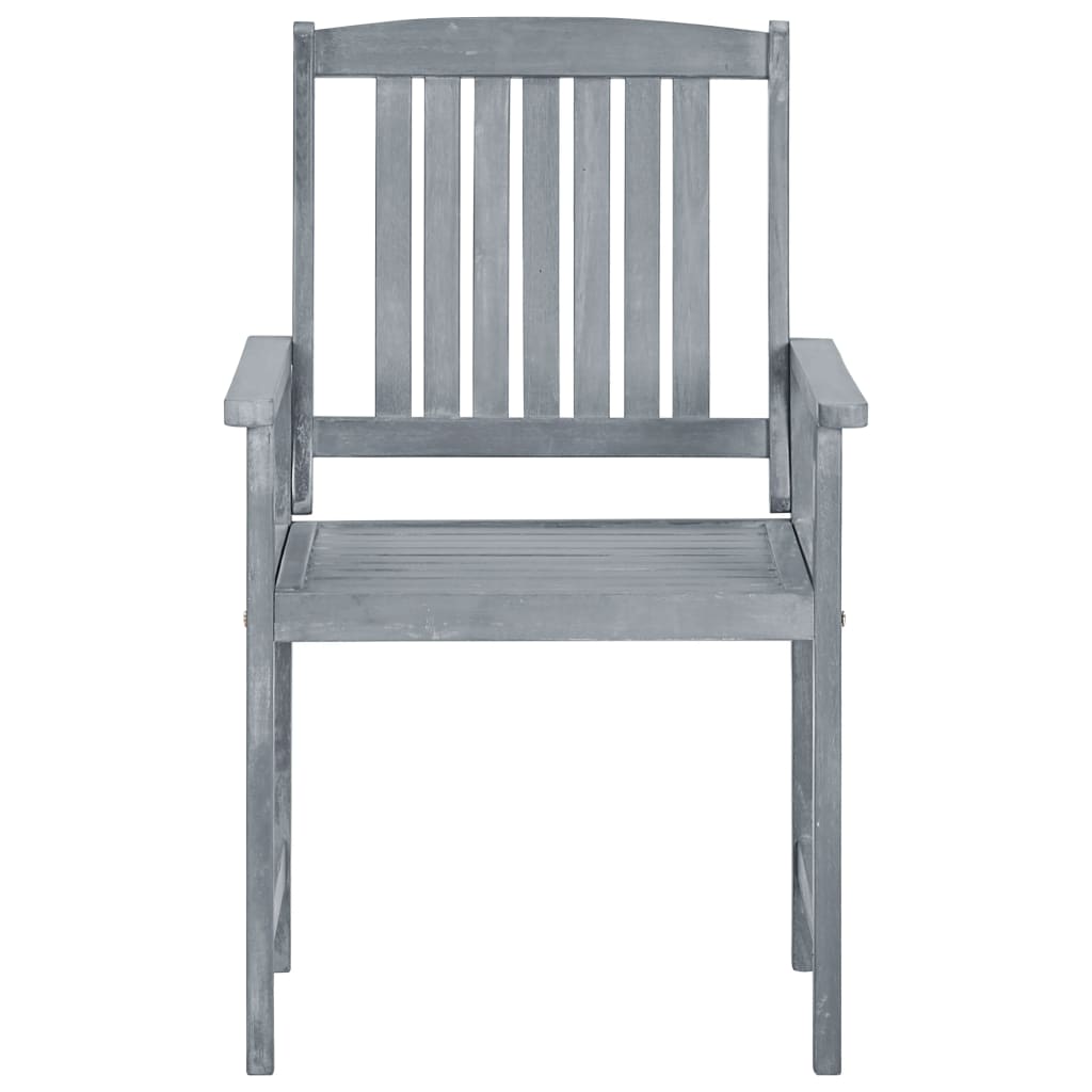 Garden Chairs with Cushions 4 pcs Grey Solid Acacia Wood