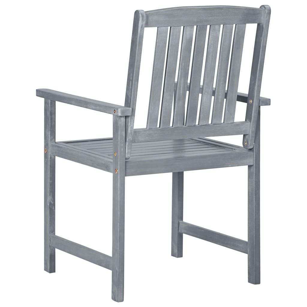 Garden Chairs with Cushions 4 pcs Grey Solid Acacia Wood