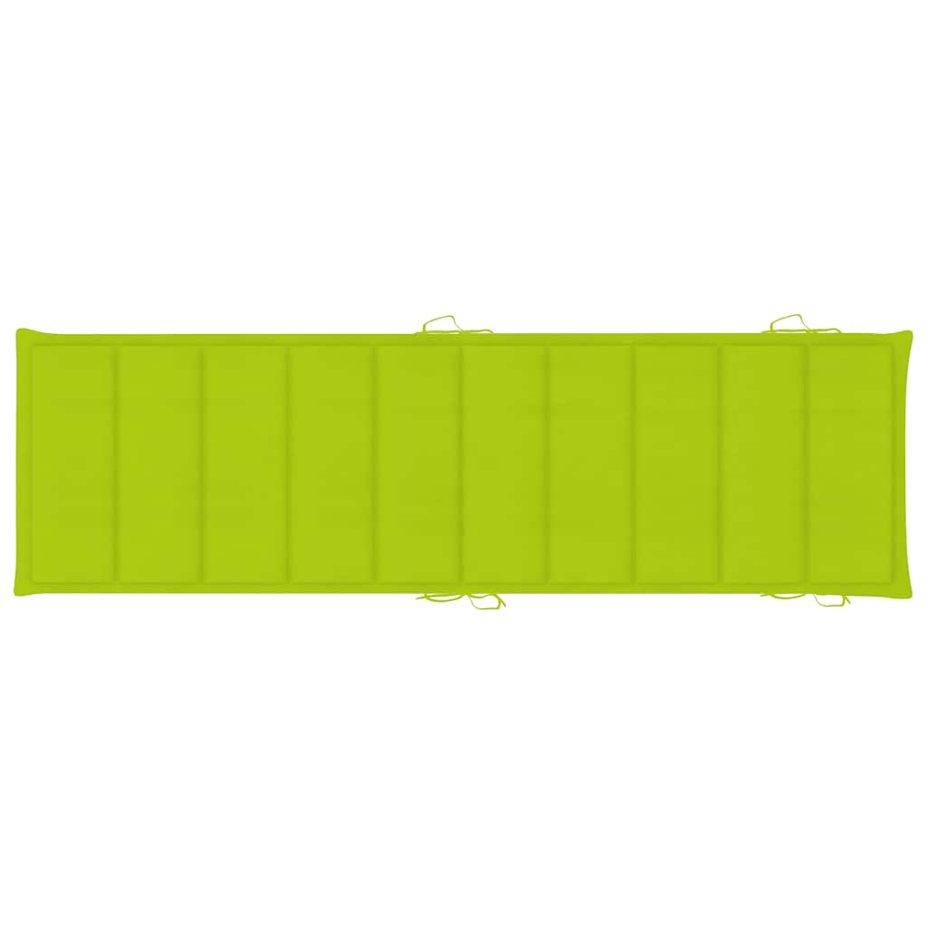 Garden Sun Lounger with Cushion Solid Acacia Wood