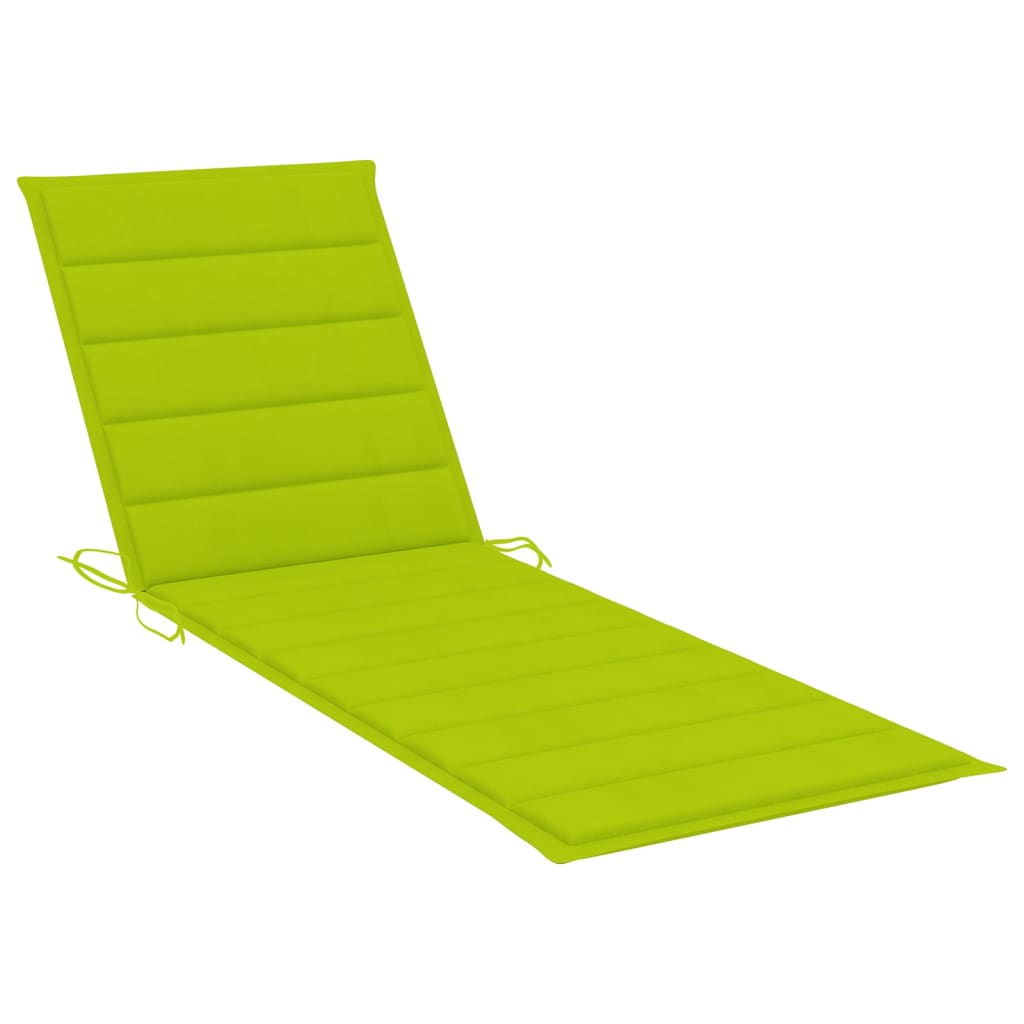 Garden Sun Lounger with Table and Cushion Solid Acacia Wood