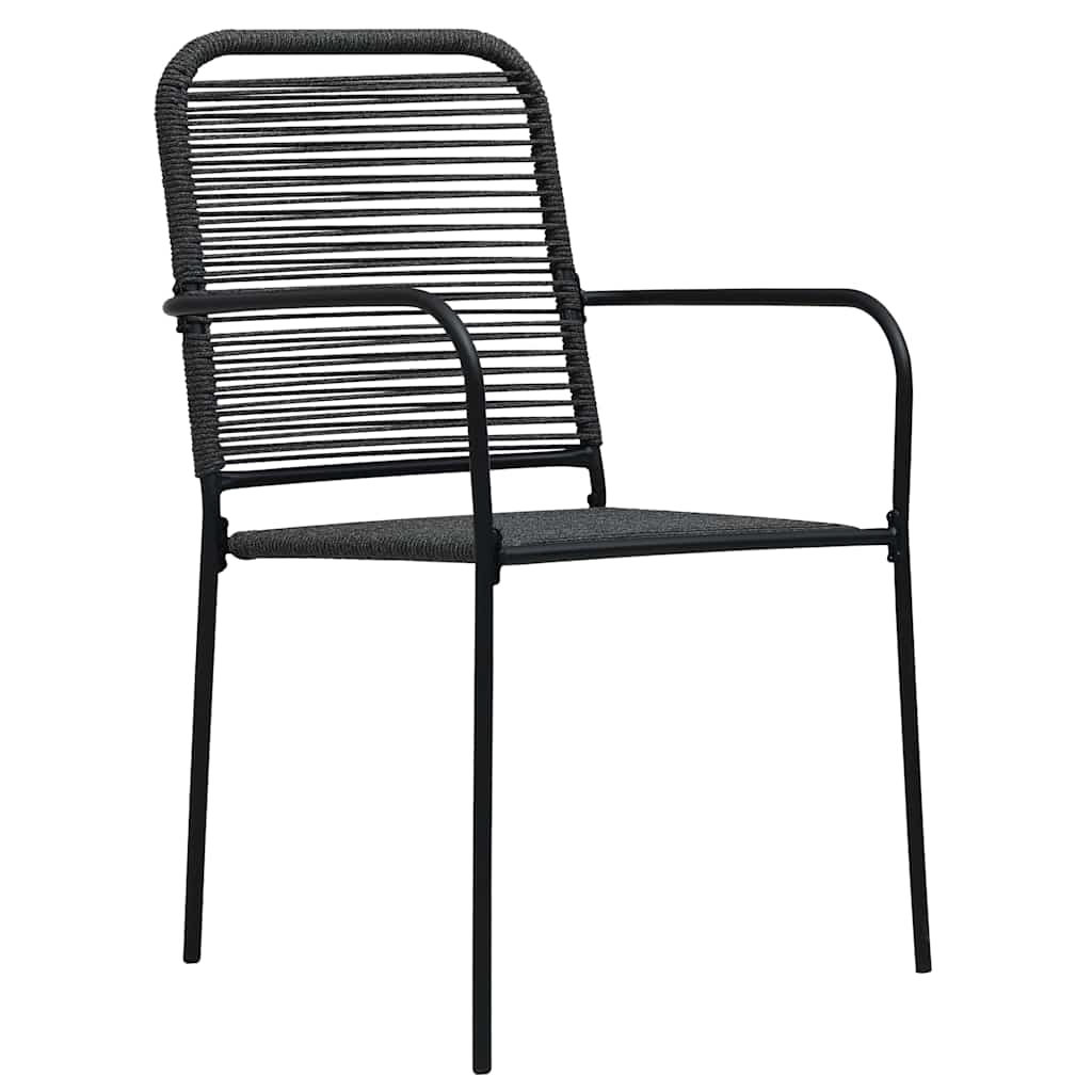 9 Piece Garden Dining Set Black Glass and Steel