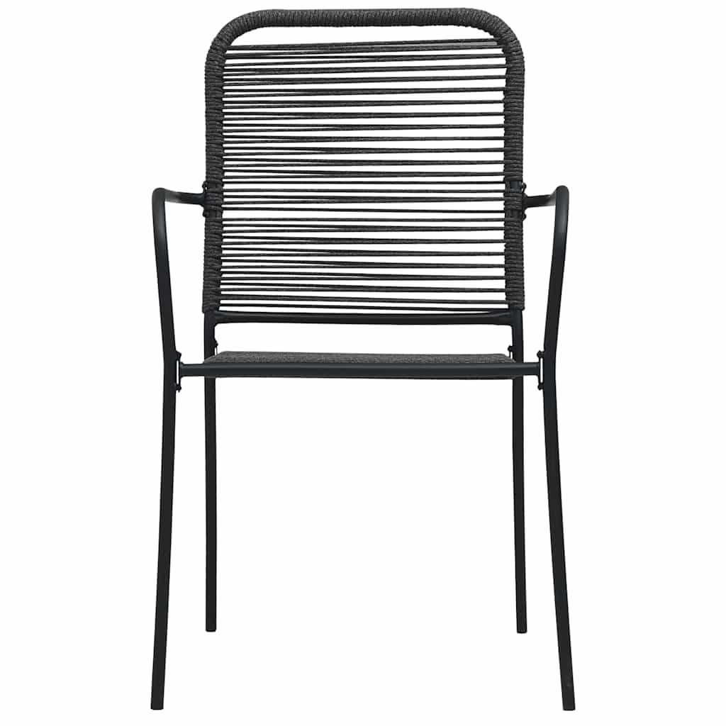 9 Piece Garden Dining Set Black Glass and Steel