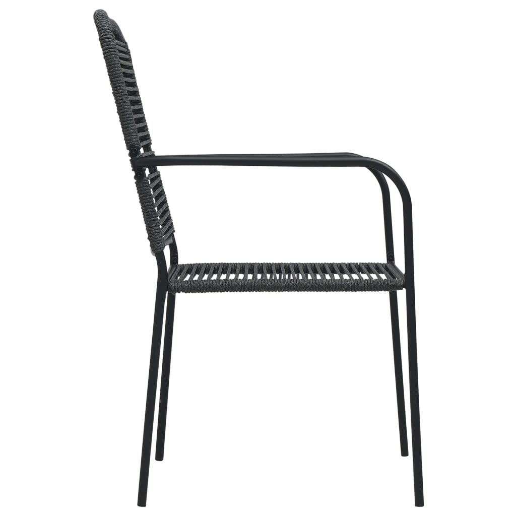 9 Piece Garden Dining Set Black Glass and Steel