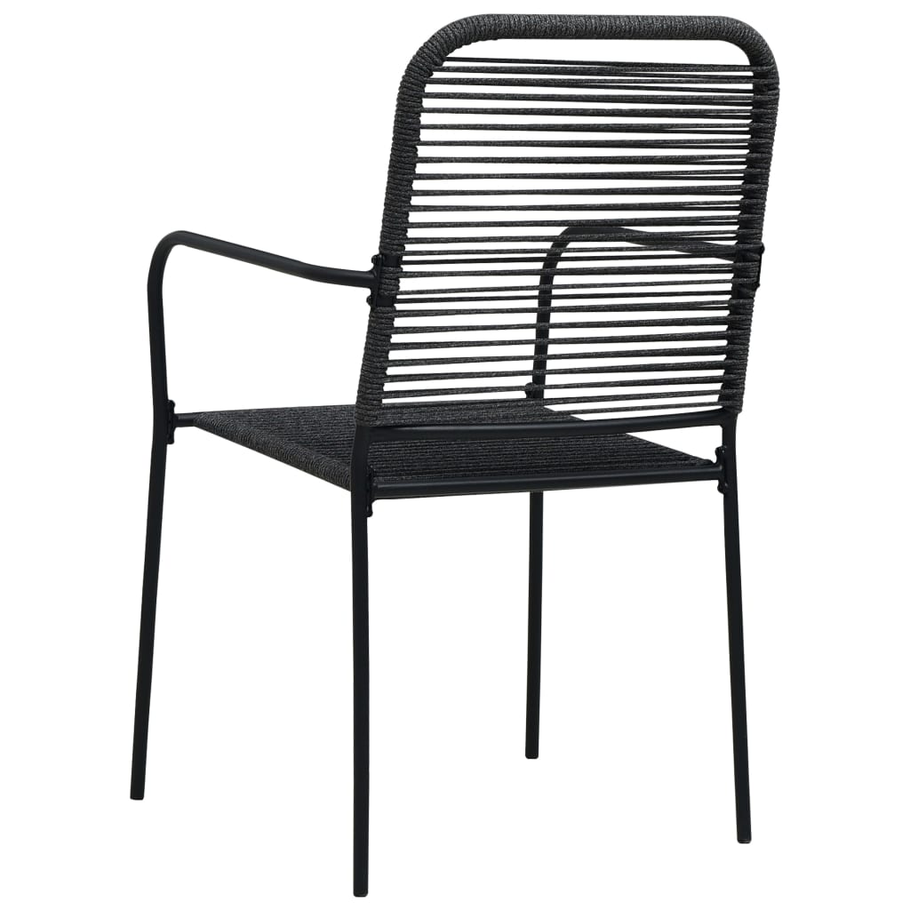 9 Piece Garden Dining Set Black Glass and Steel