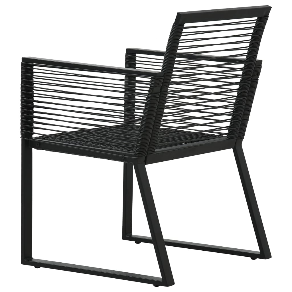 3 Piece Outdoor Dining Set PVC Rattan Black