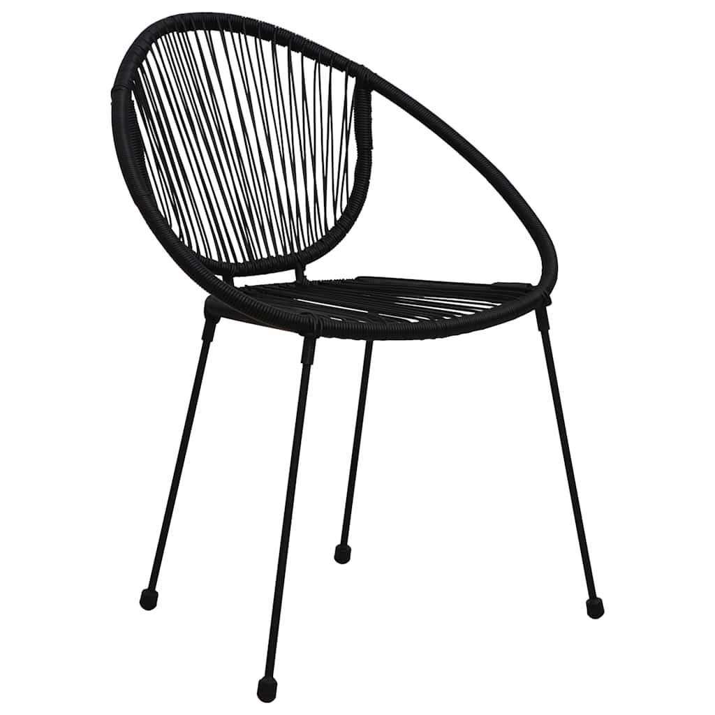 5 Piece Outdoor Dining Set PVC Rattan Black