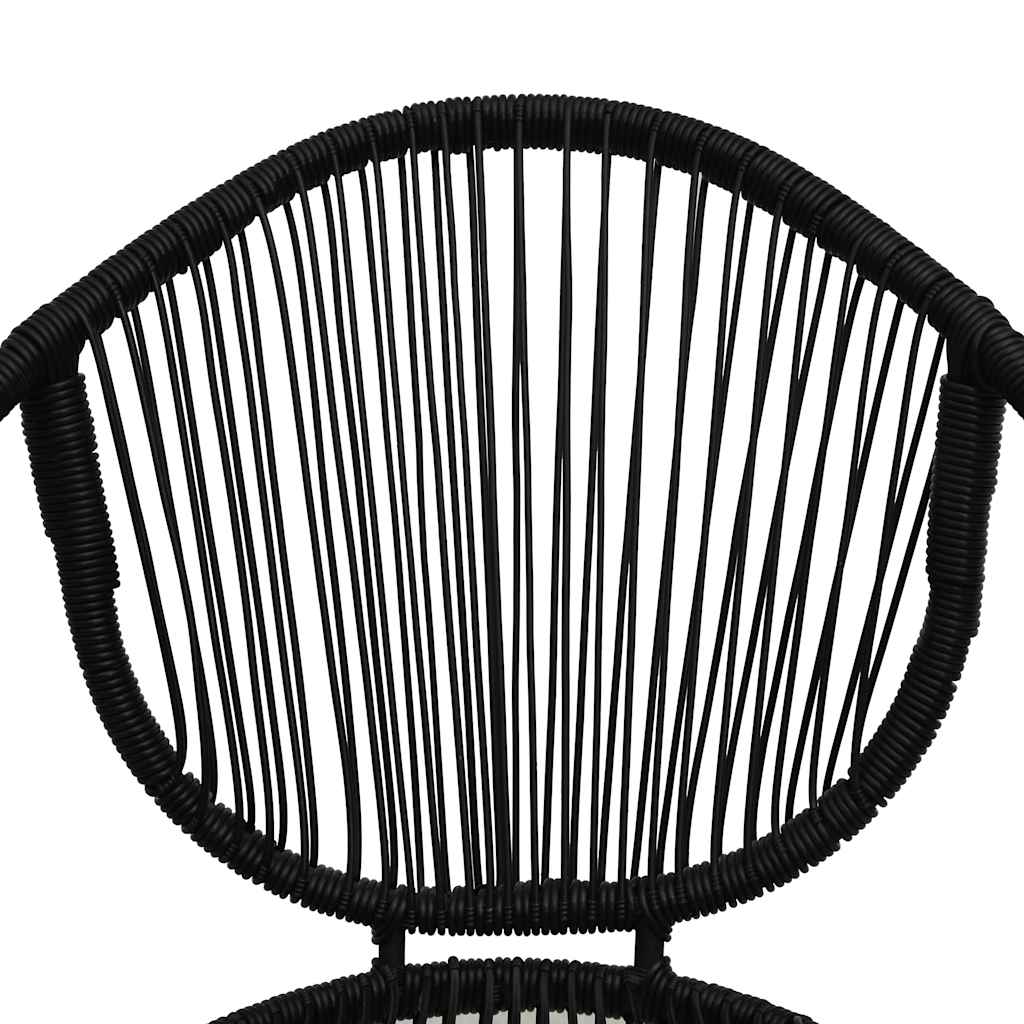 5 Piece Outdoor Dining Set PVC Rattan Black