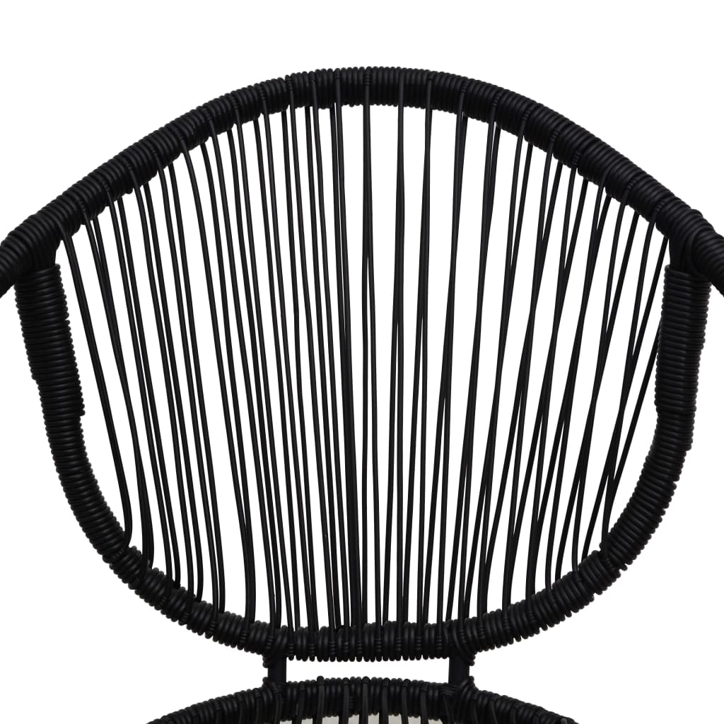 7 Piece Outdoor Dining Set PVC Rattan Black