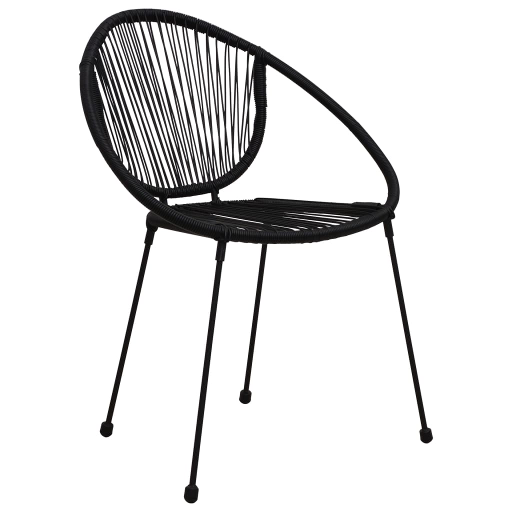 7 Piece Outdoor Dining Set PVC Rattan Black