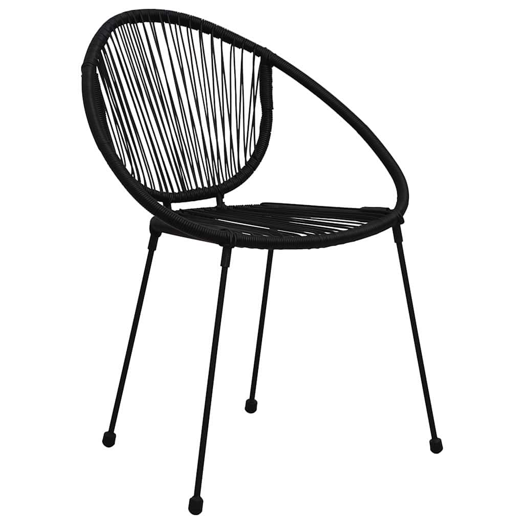 7 Piece Outdoor Dining Set PVC Rattan Black