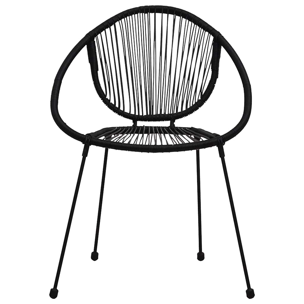 7 Piece Outdoor Dining Set PVC Rattan Black