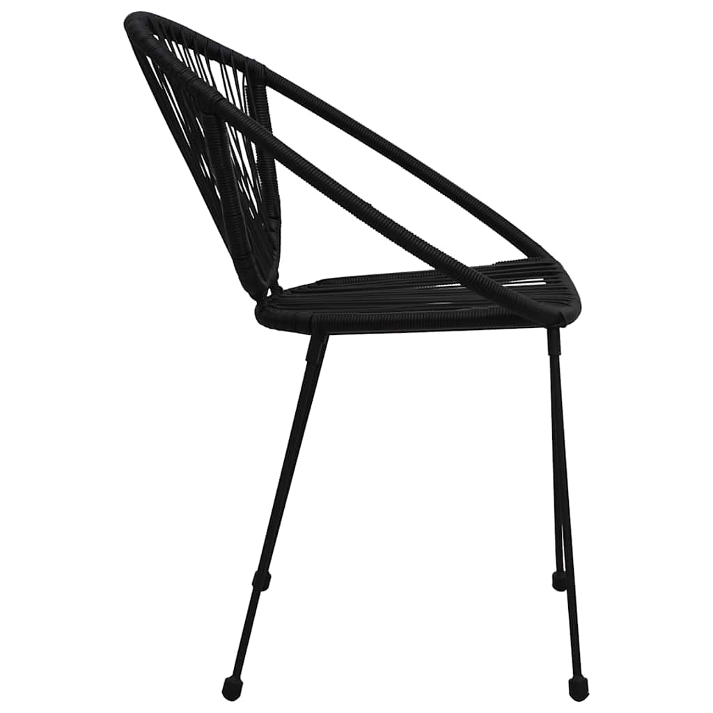 7 Piece Outdoor Dining Set PVC Rattan Black