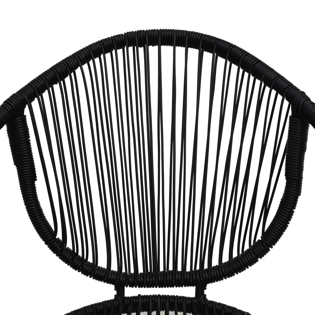 7 Piece Outdoor Dining Set PVC Rattan Black
