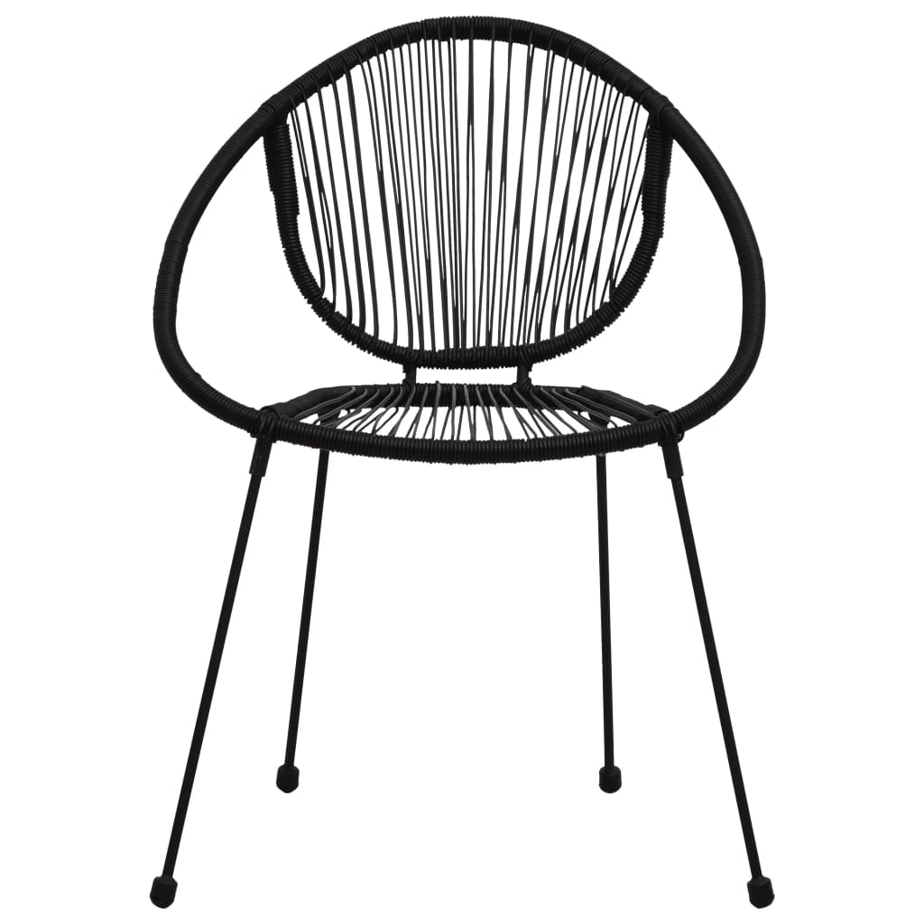 9 Piece Outdoor Dining Set PVC Rattan Black