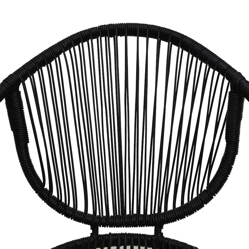 5 Piece Outdoor Dining Set PVC Rattan Black