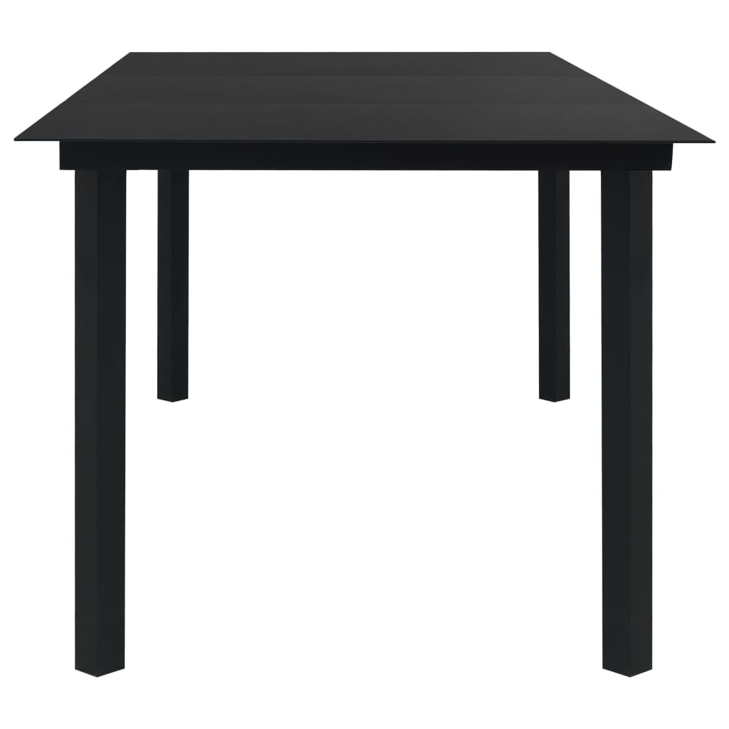 9 Piece Outdoor Dining Set PVC Rattan Black