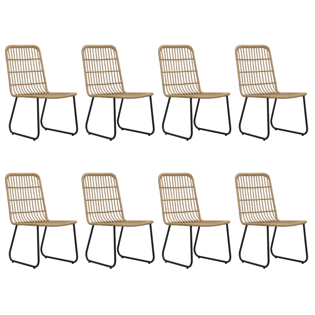 9 Piece Outdoor Dining Set Poly Rattan and Glass