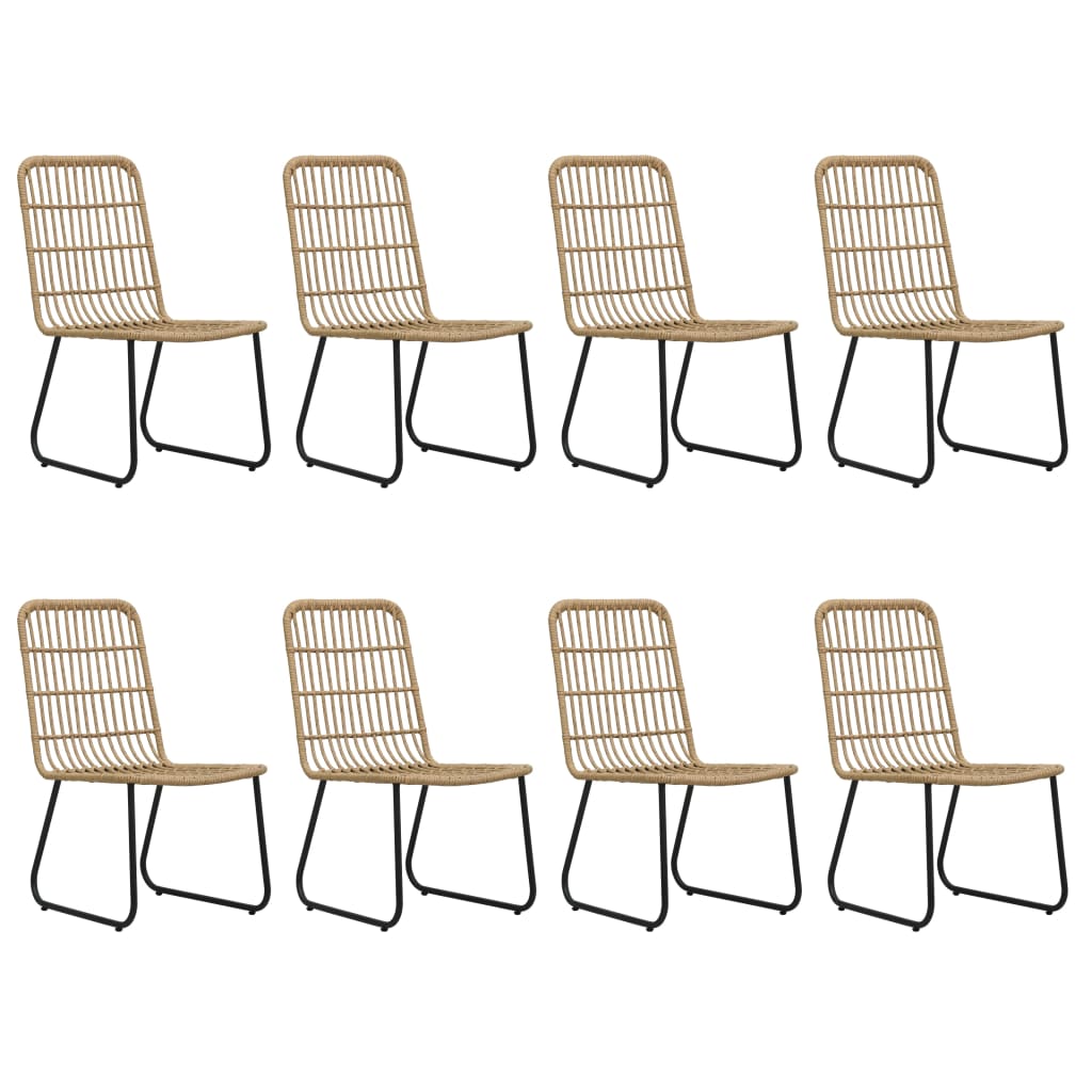 9 Piece Outdoor Dining Set Poly Rattan and Glass