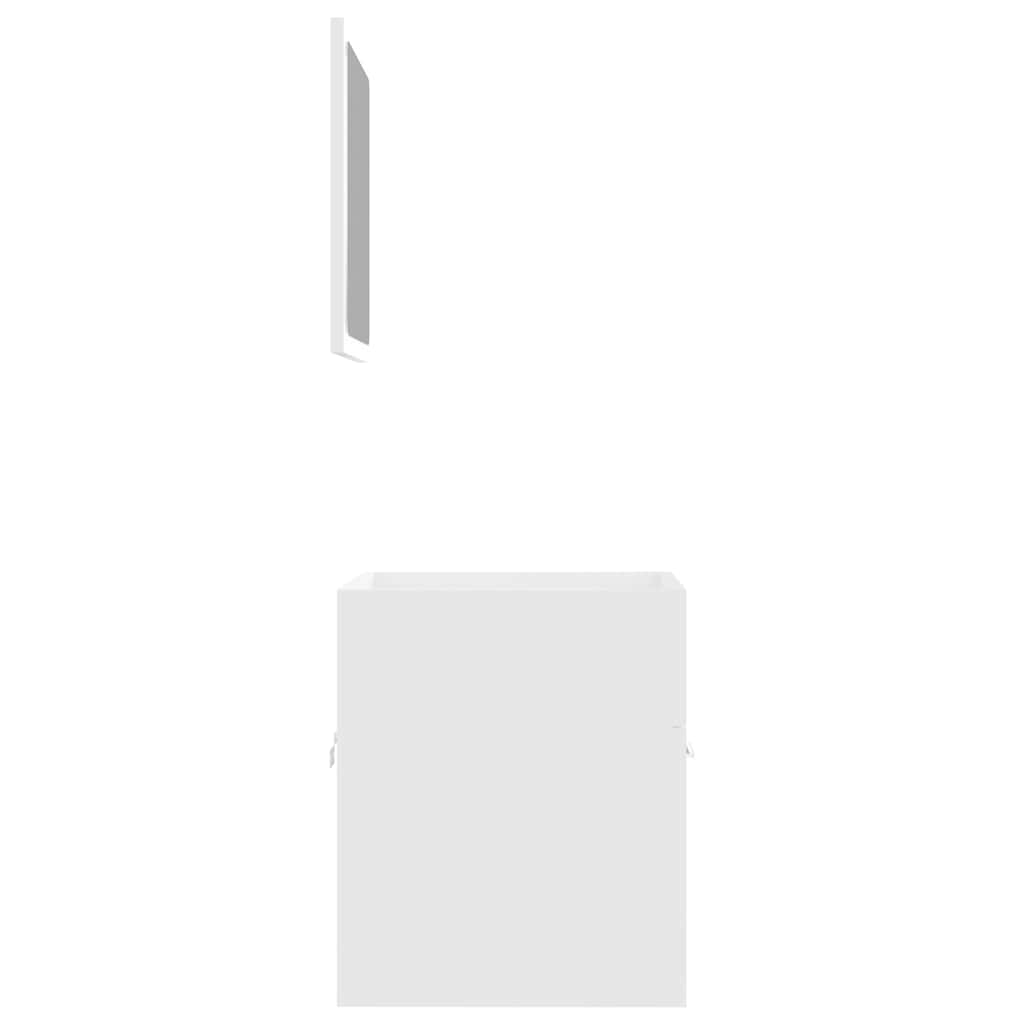 2 Piece Bathroom Furniture Set White Engineered Wood