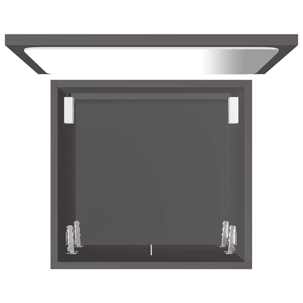 2 Piece Bathroom Furniture Set Grey Engineered Wood