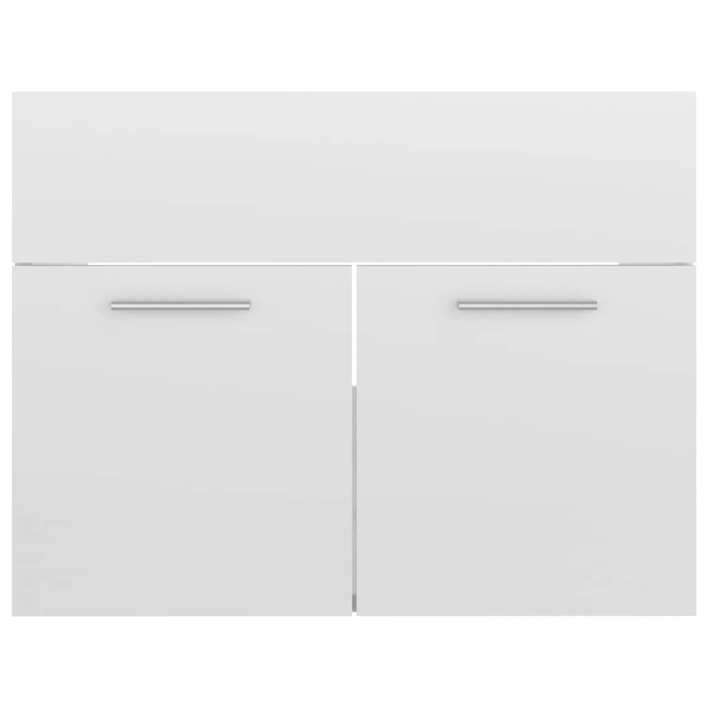2 Piece Bathroom Furniture Set High Gloss White Engineered Wood