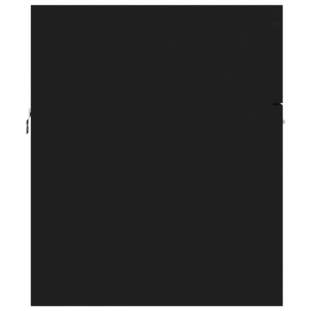 2 Piece Bathroom Furniture Set Black Engineered Wood