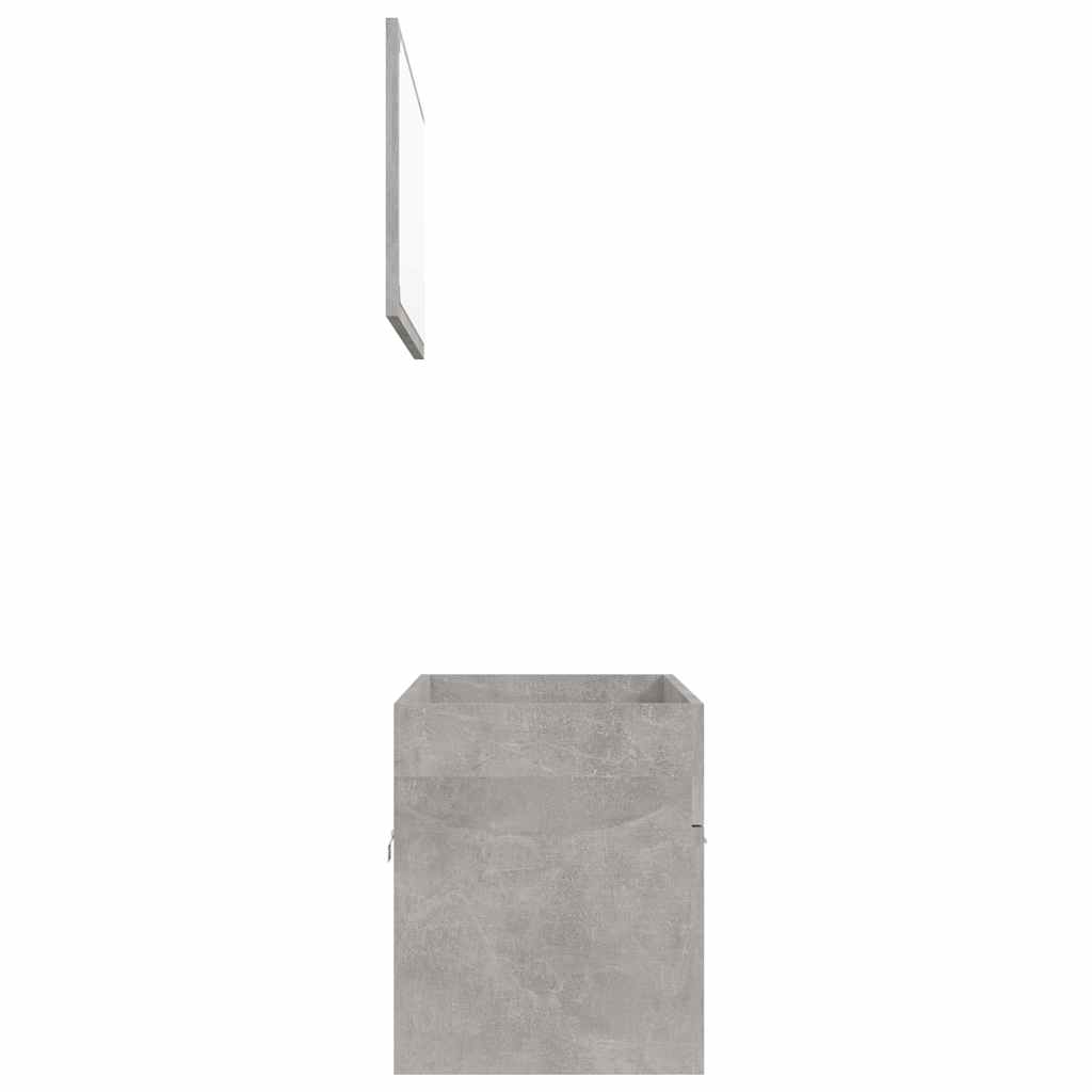 2 Piece Bathroom Furniture Set Concrete Grey Engineered Wood