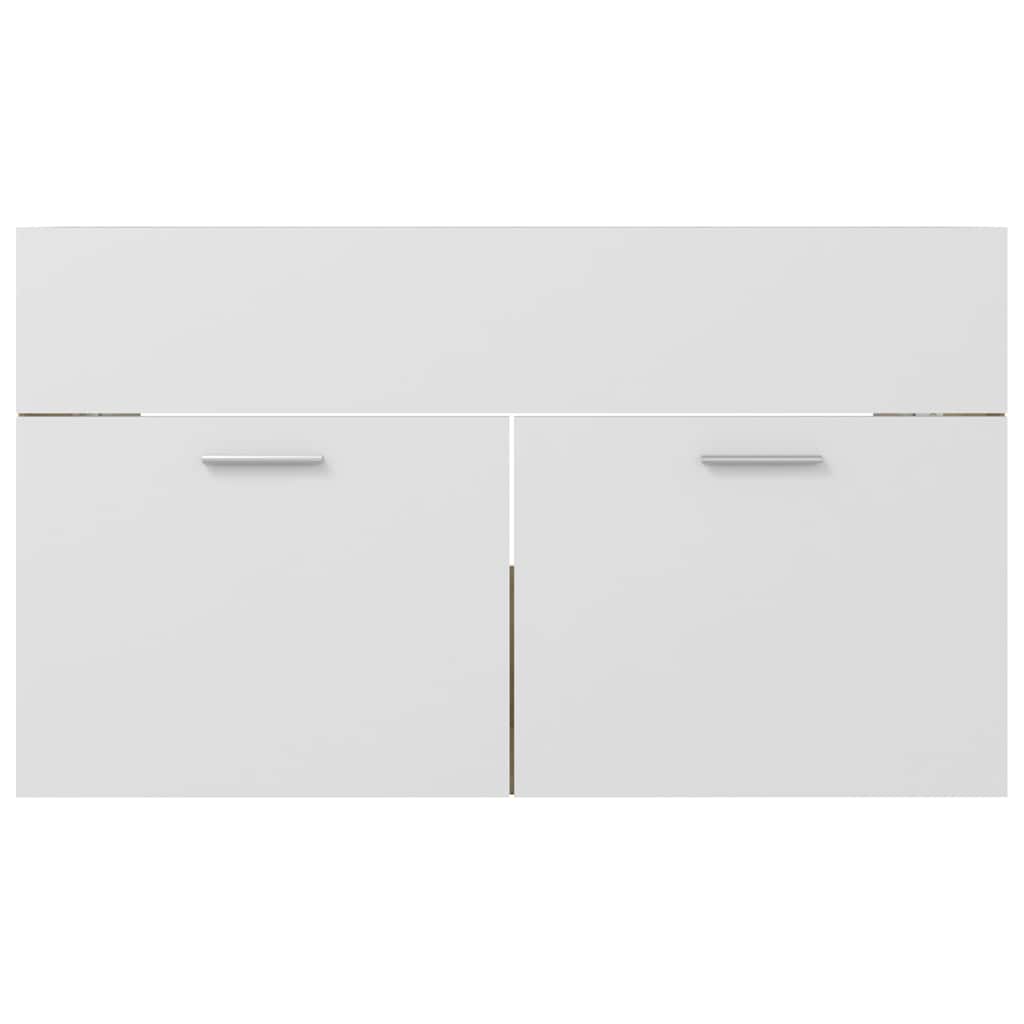 2 Piece Bathroom Furniture Set White and Sonoma Oak Engineered Wood