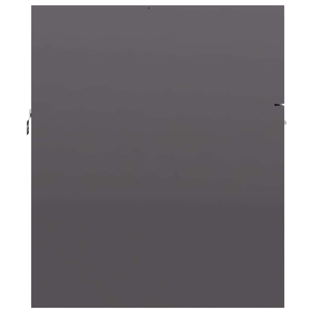 2 Piece Bathroom Furniture Set High Gloss Grey Engineered Wood