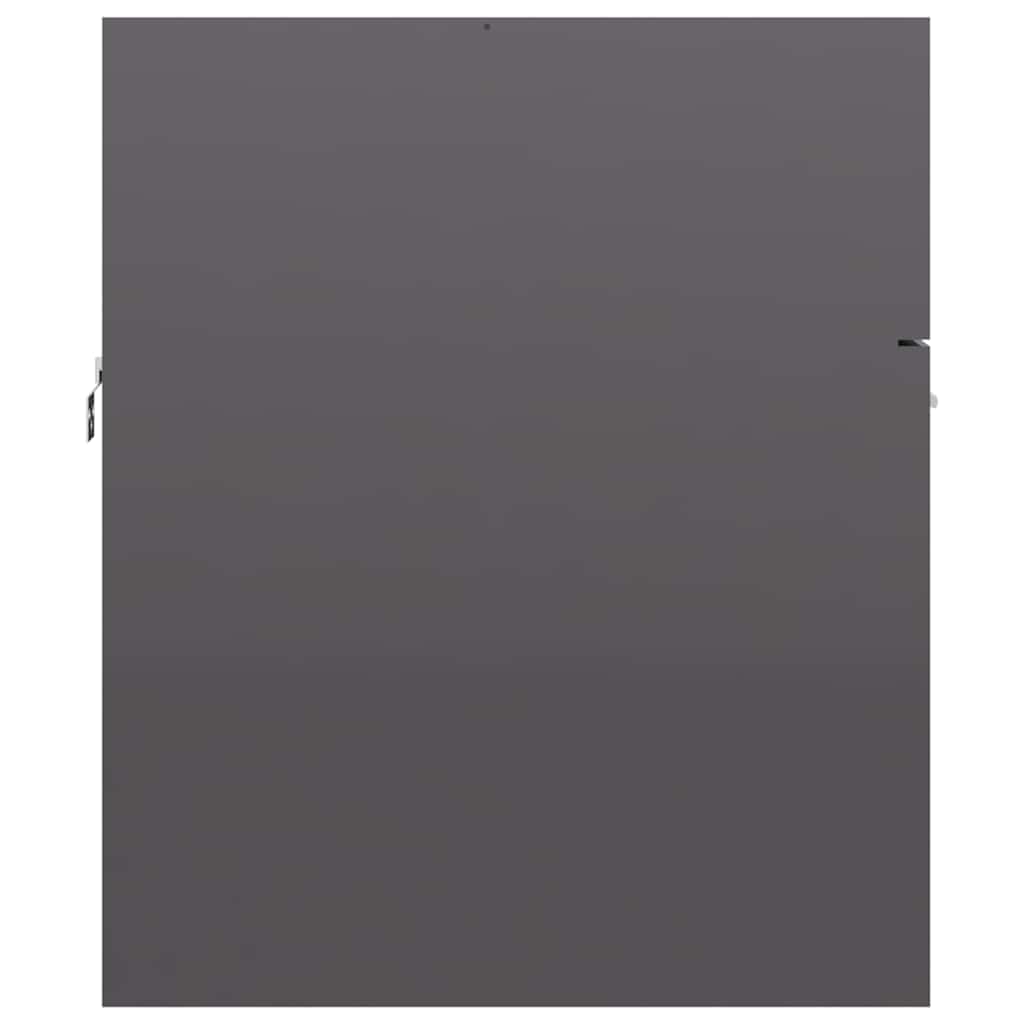 2 Piece Bathroom Furniture Set High Gloss Grey Engineered Wood