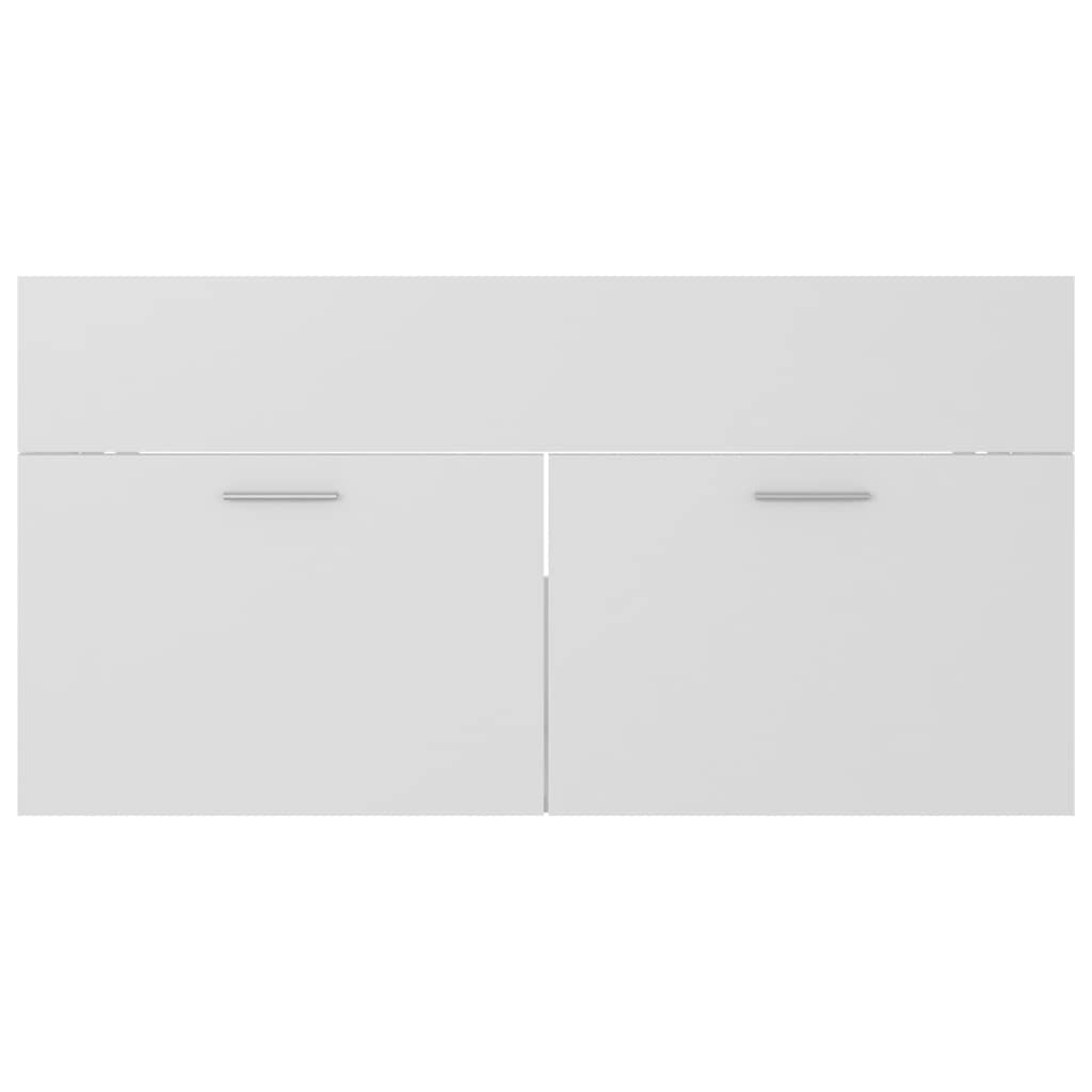 2 Piece Bathroom Furniture Set White Engineered Wood