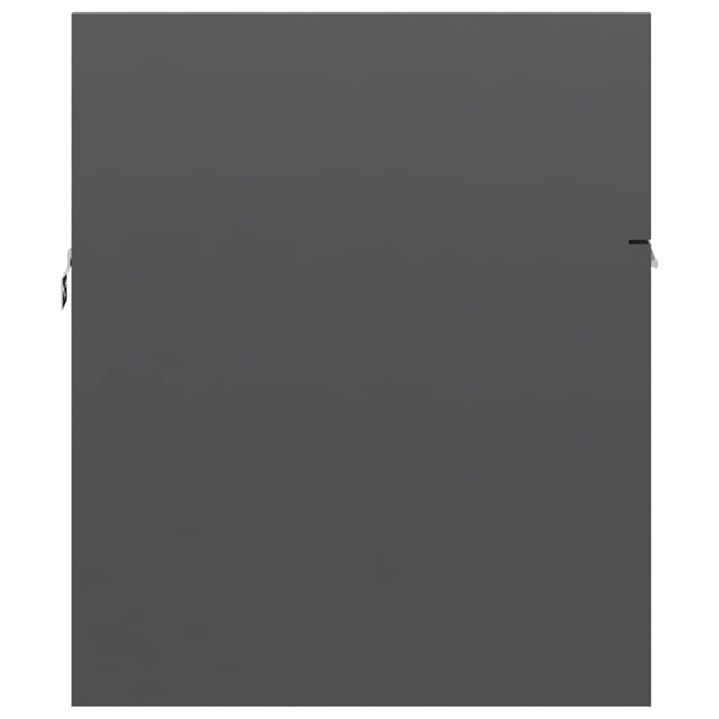 2 Piece Bathroom Furniture Set High Gloss Grey Engineered Wood