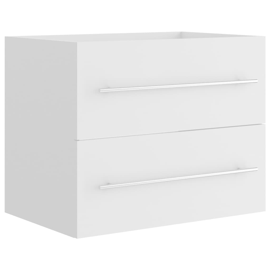 2 Piece Bathroom Furniture Set White Engineered Wood