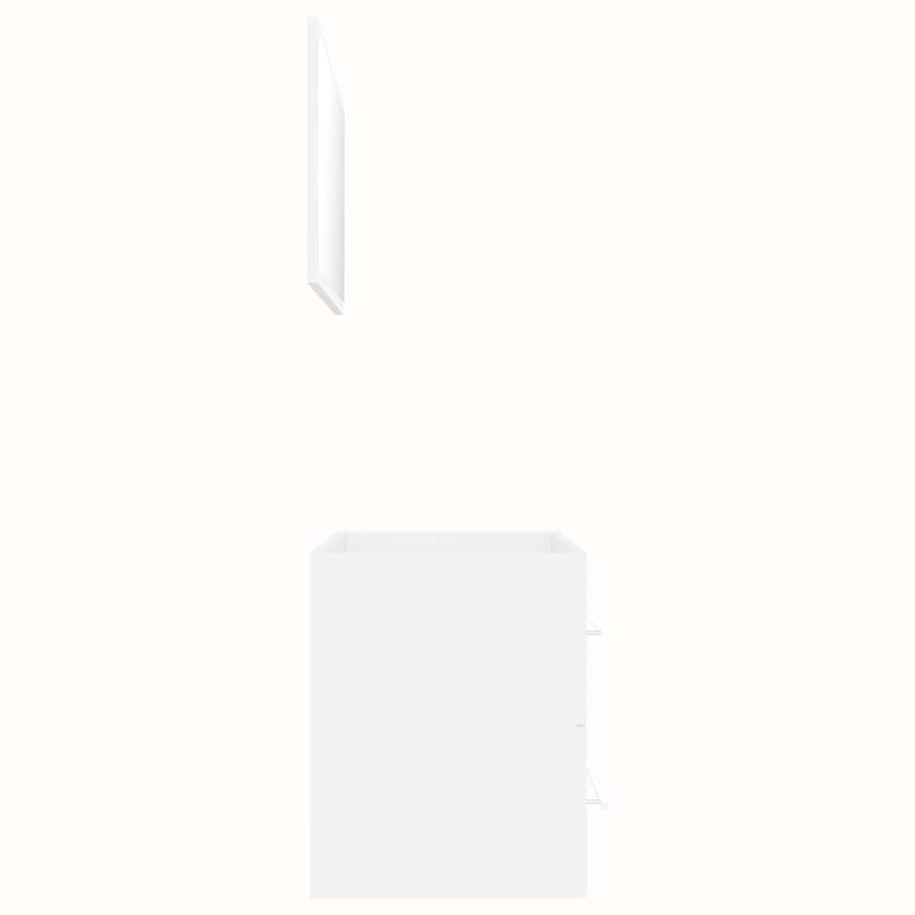 2 Piece Bathroom Furniture Set White Engineered Wood