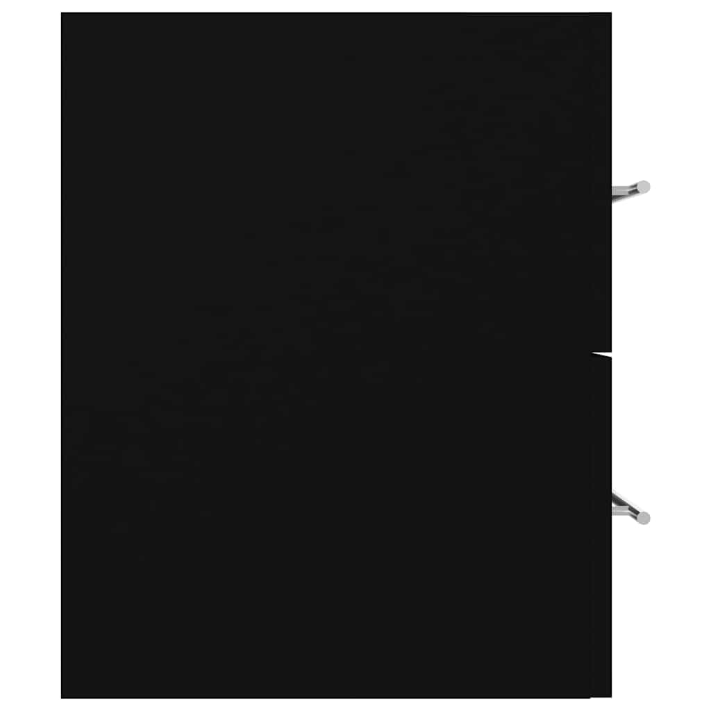 2 Piece Bathroom Furniture Set Black Engineered Wood