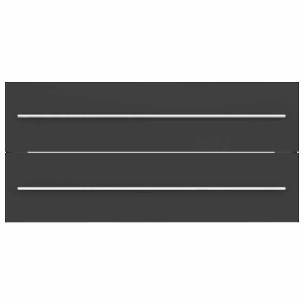 2 Piece Bathroom Furniture Set Grey Engineered Wood