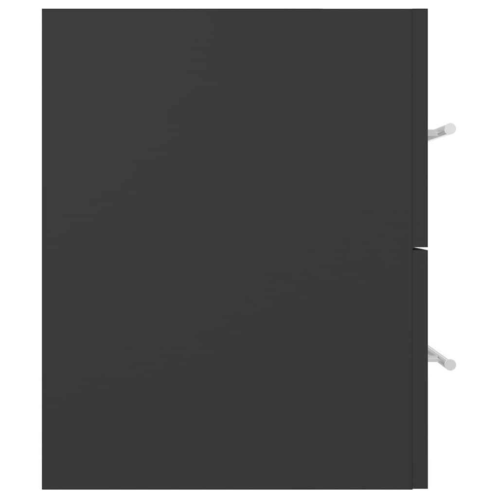 2 Piece Bathroom Furniture Set Grey Engineered Wood