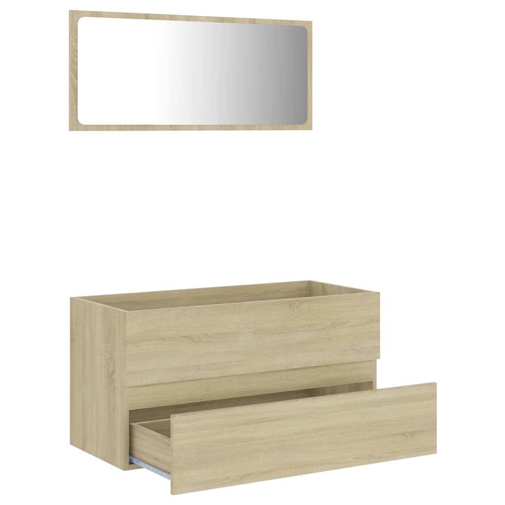 2 Piece Bathroom Furniture Set Sonoma Oak Engineered Wood