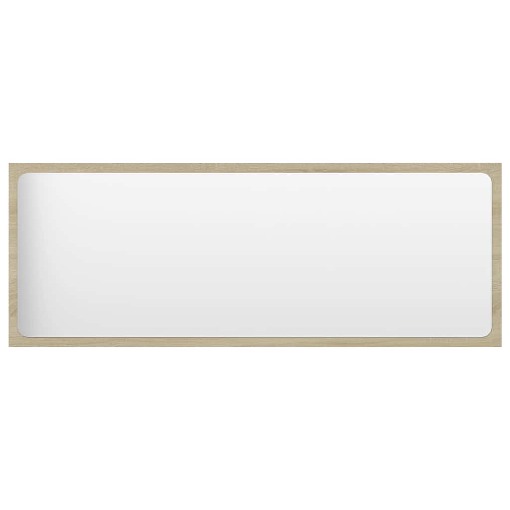 2 Piece Bathroom Furniture Set White and Sonoma Oak Engineered Wood