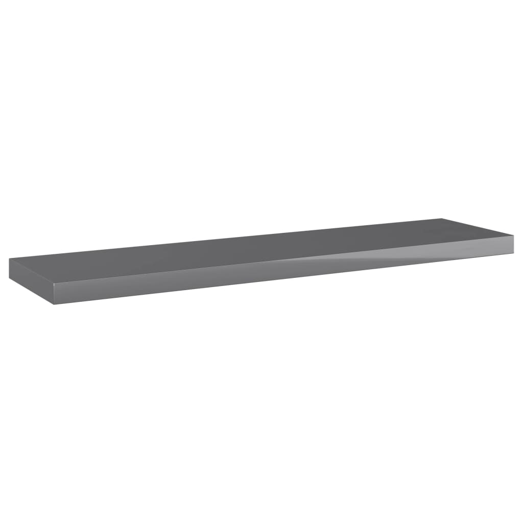 Bookshelf Boards 4 pcs High Gloss Grey 40x10x1.5 cm Engineered Wood