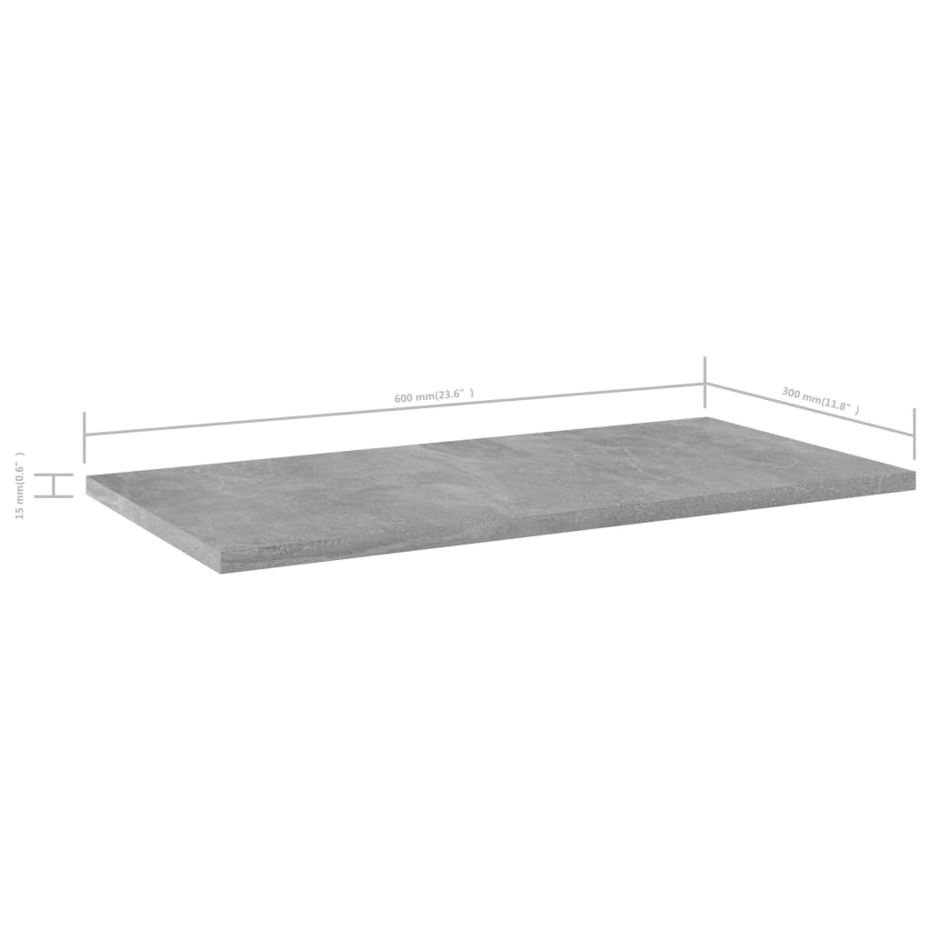 Bookshelf Boards 4 pcs Concrete Grey 60x30x1.5 cm Engineered Wood