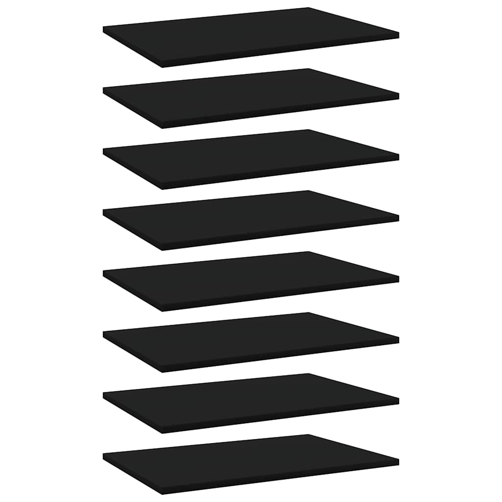 Bookshelf Boards 8 pcs Black 60x40x1.5 cm Engineered Wood