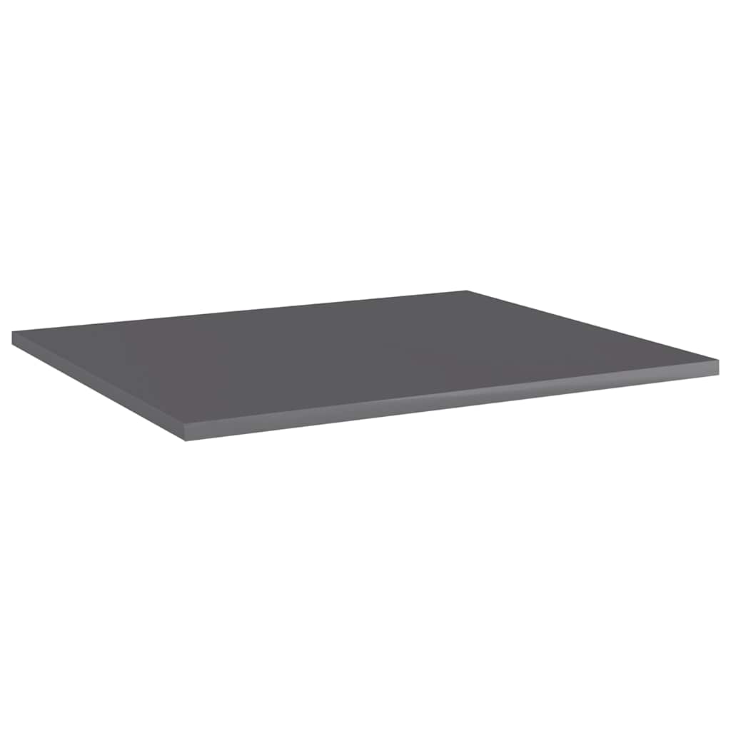 Bookshelf Boards 4 pcs High Gloss Grey 60x50x1.5 cm Engineered Wood